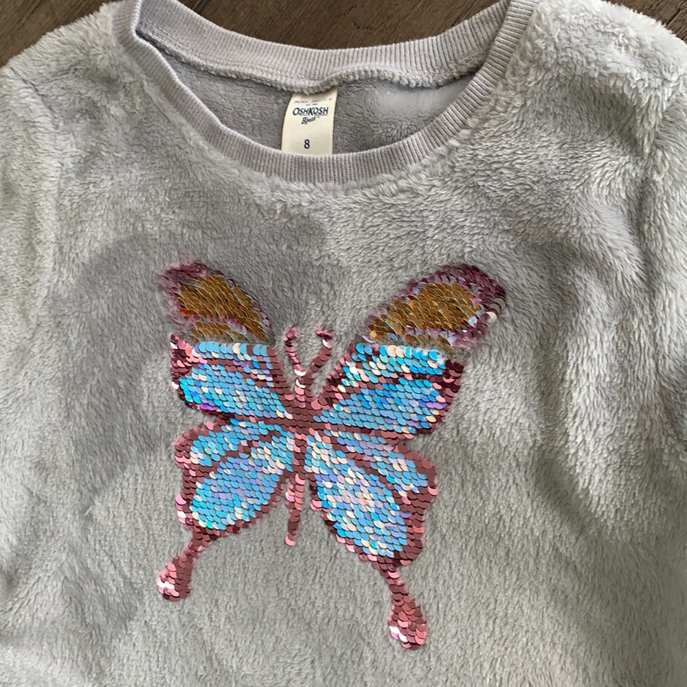 Flip sequin furry sweater sz 8